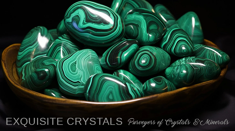 exquisite crystals malachite