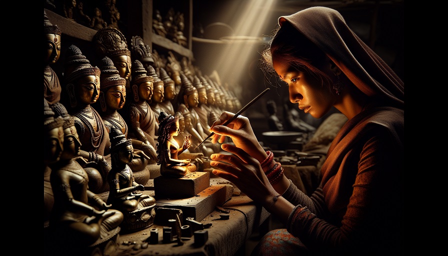 patan nepal buddhist statues